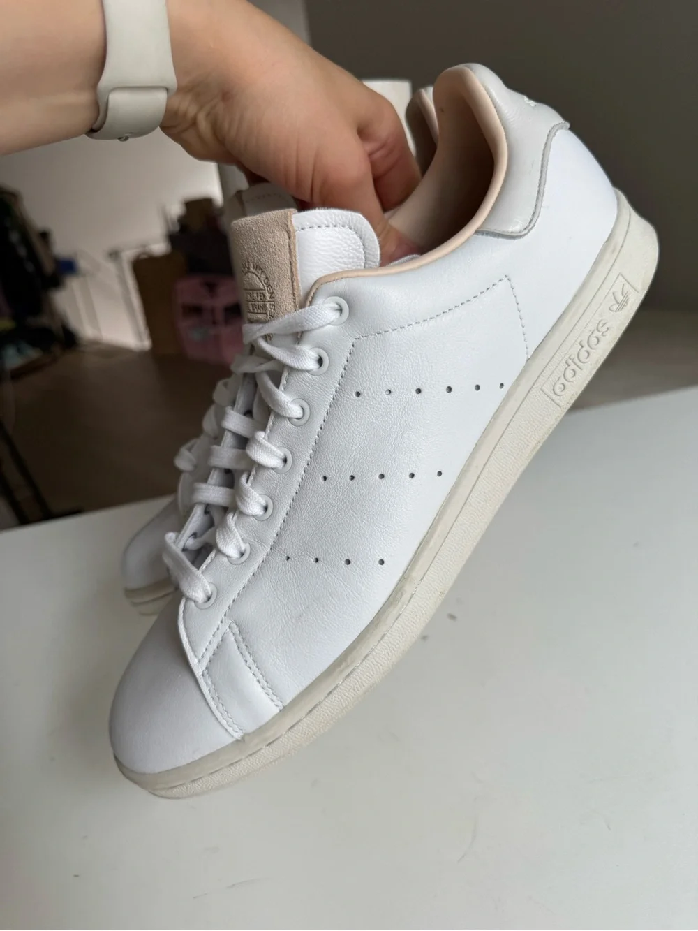 Adidas Stan Smith Home of Classics White Leather Sneakers Men’s US 12